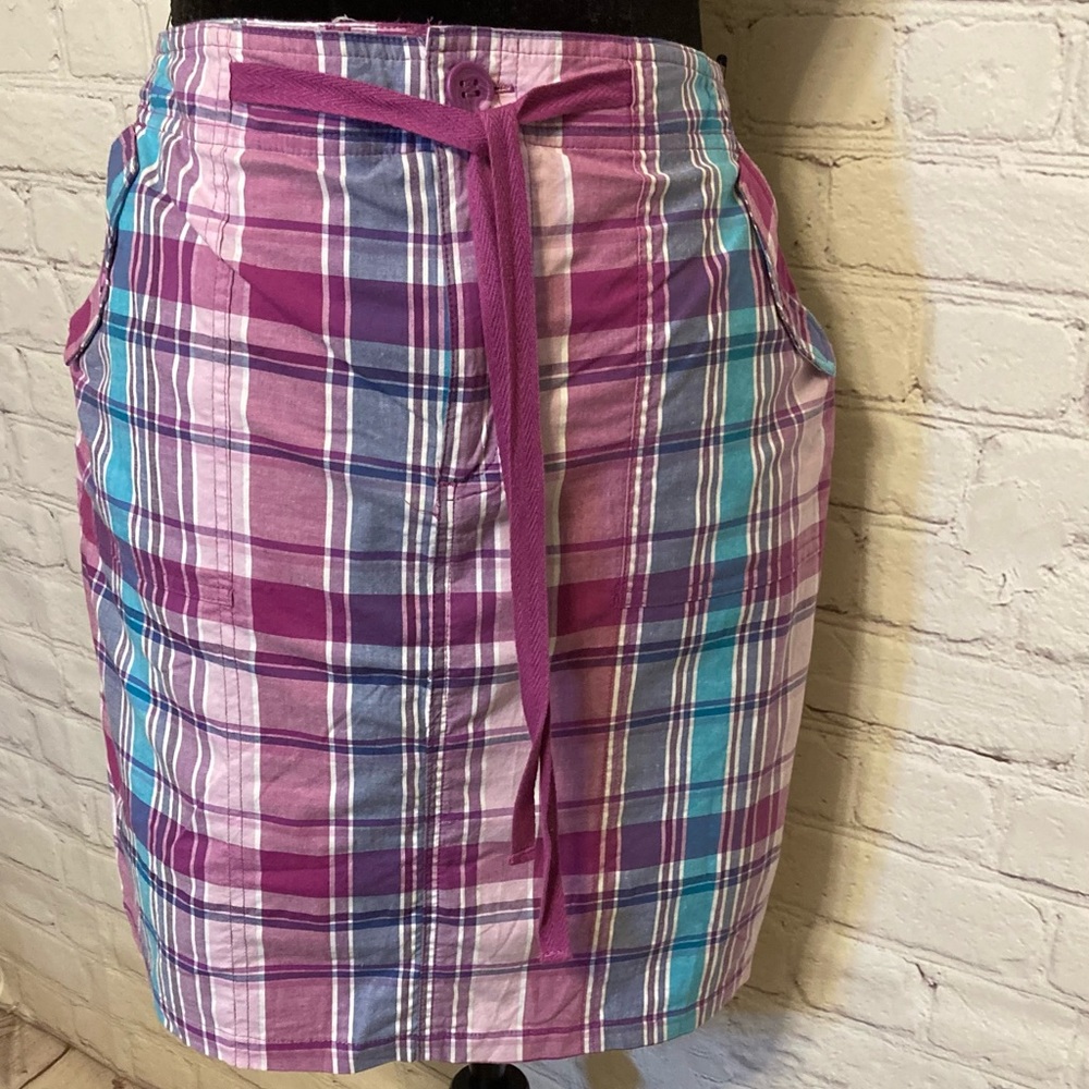 Christopher & Banks Purple Plaid Skort